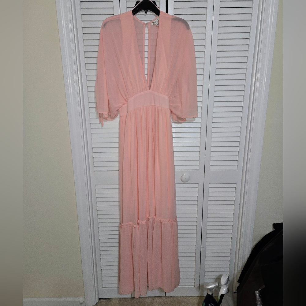 Dress Day Women's L Deep V Chiffon Dress